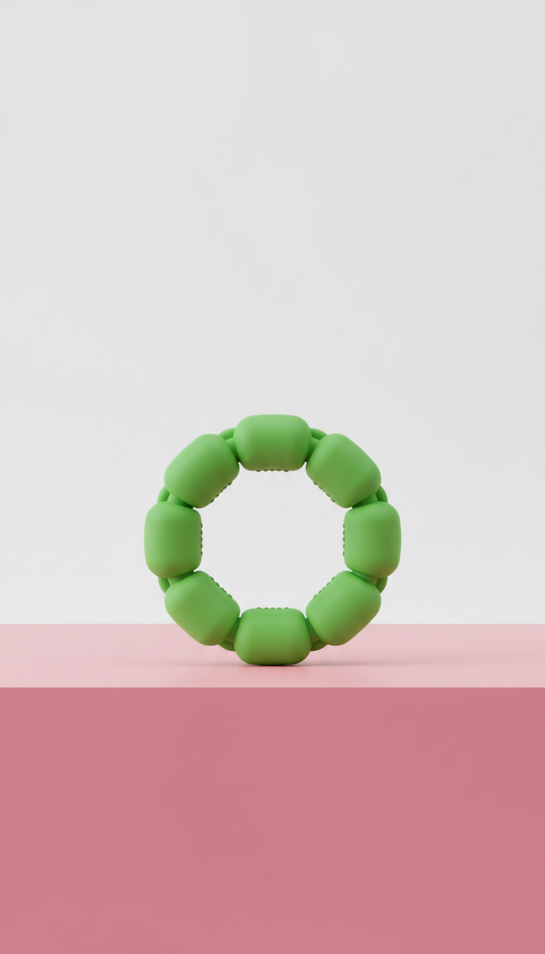 Green silicone tactile fidget ring