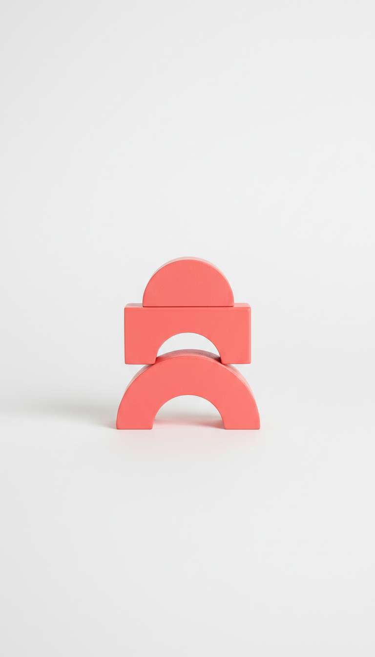 Tangerine wooden stacking blocks